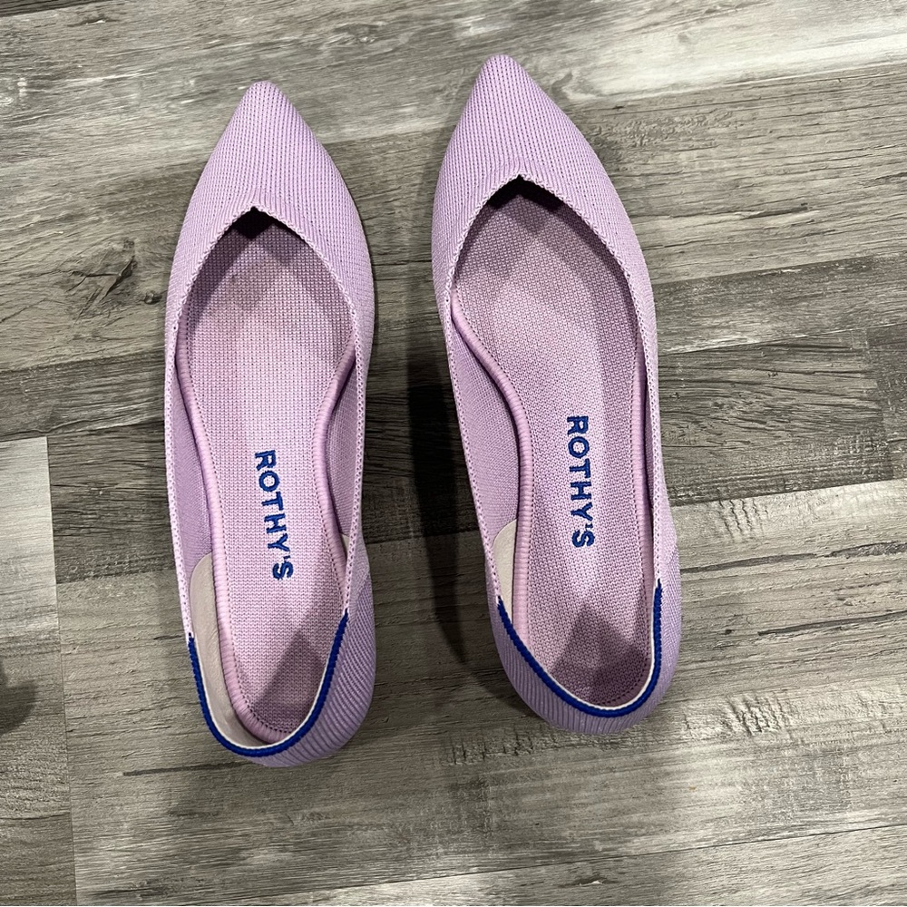 ROTHY’S The Point flats in Lilac Purple Size 6